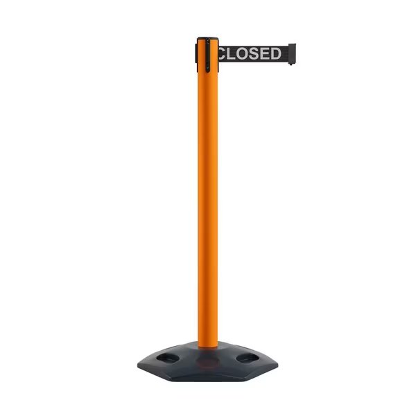 Stanchion Belt Barrier Rubber Base Orange Post 9ft.Line...Belt, Montour Line, Mfr#: MSR630-OR-THISLBW-90
